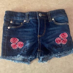 DKNY Rose Embroidered Stretch Jean Short